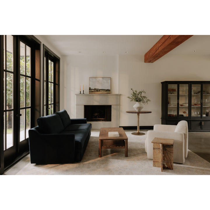 Dynamic Wave Cafe Table - Timeless Brass & Wood Design