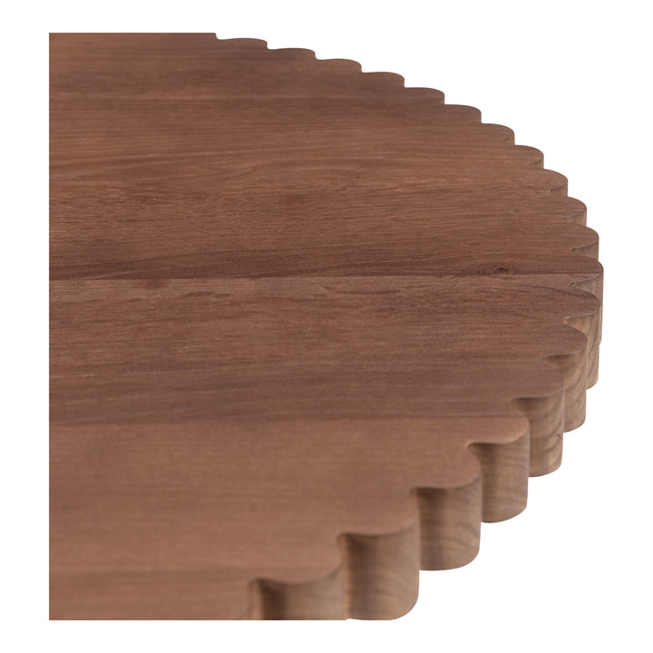 Dynamic Wave Cafe Table - Timeless Brass & Wood Design