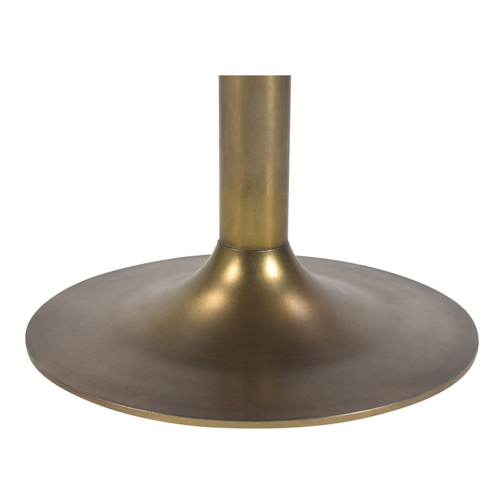Dynamic Wave Cafe Table - Timeless Brass & Wood Design