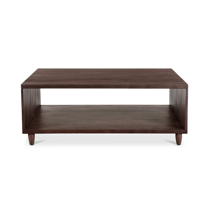 Modern Slatted Acacia Wood Coffee Table