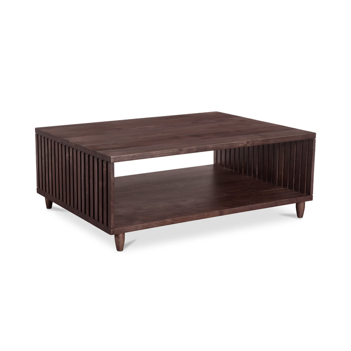 Modern Slatted Acacia Wood Coffee Table