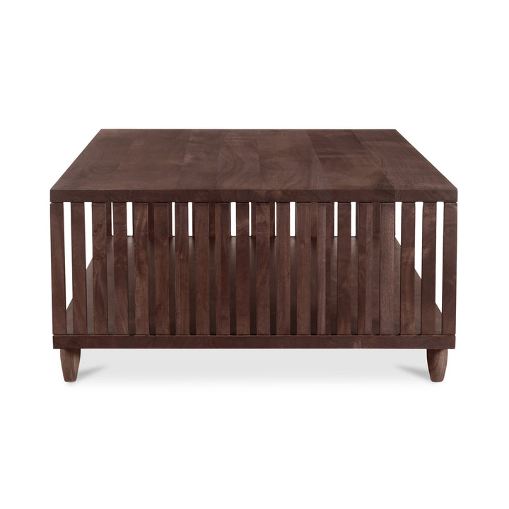 Modern Slatted Acacia Wood Coffee Table