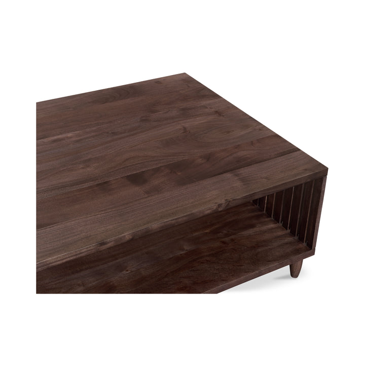 Modern Slatted Acacia Wood Coffee Table