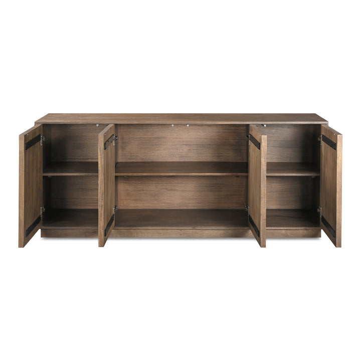 Modern Wall-inspired Storage Console in Mango Wood