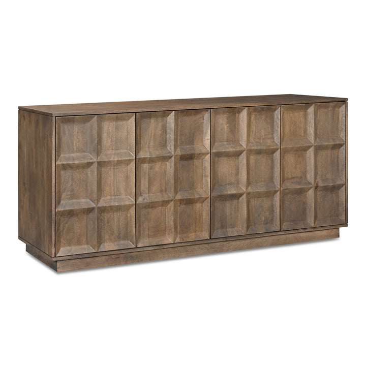 Modern Wall-inspired Storage Console in Mango Wood