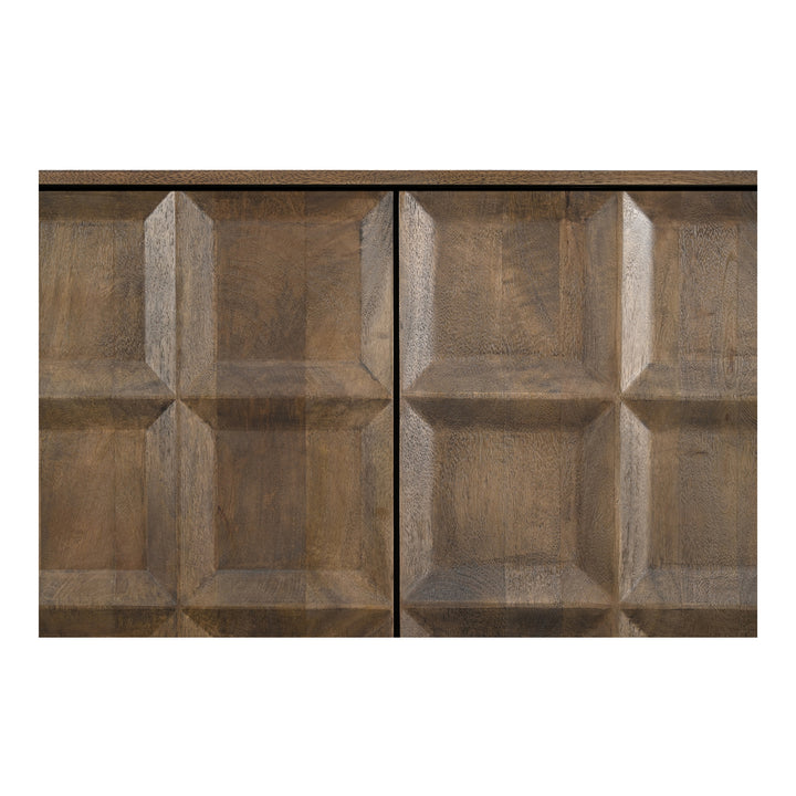 Modern Wall-inspired Storage Console in Mango Wood