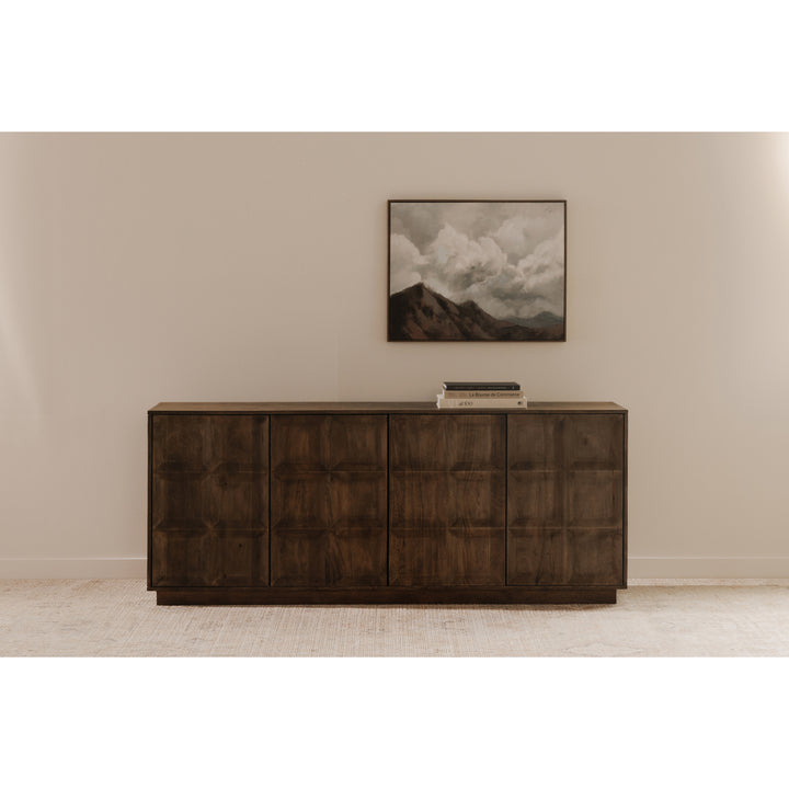 Modern Wall-inspired Storage Console in Mango Wood