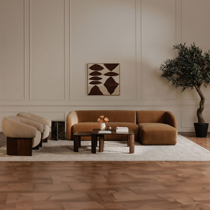 Cozy Square Nesting Coffee Tables in Rich Mango Wood