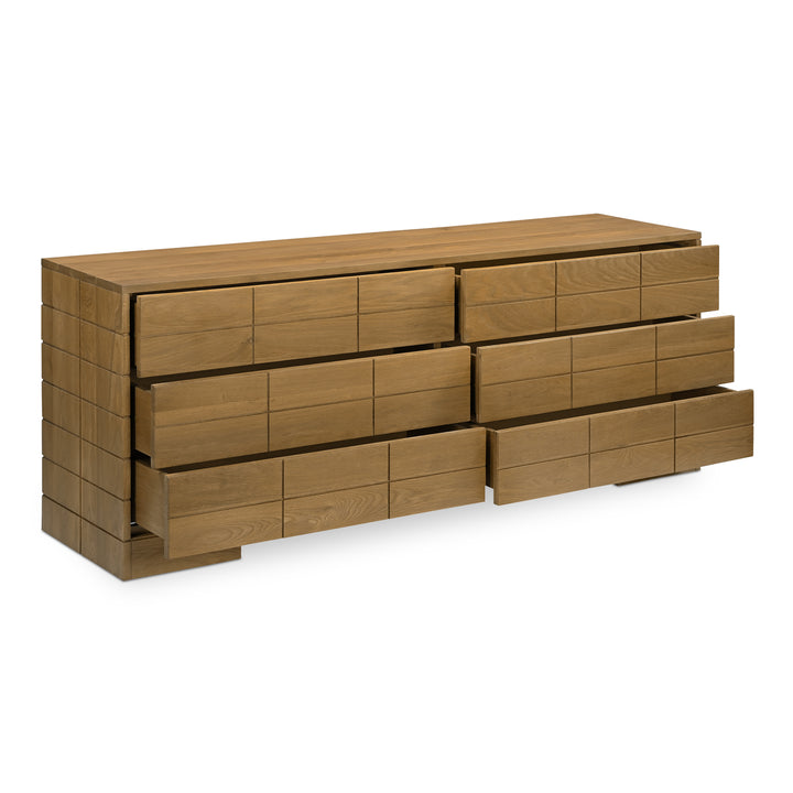 Modern Oak Six-Drawer Storage Solution