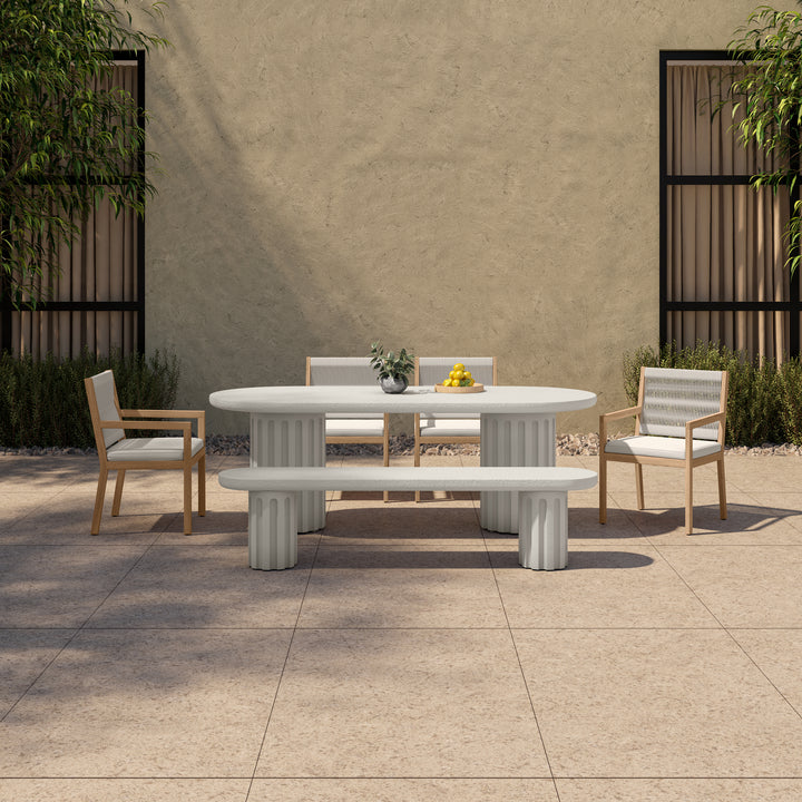 Modern Fluted Outdoor Gathering Table