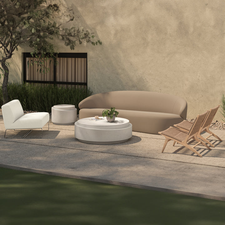 Nature's Table: Concrete-Stone Fusion Outdoor Accent Piece