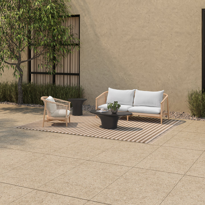 Modern Freeform Glass-topped Outdoor Table