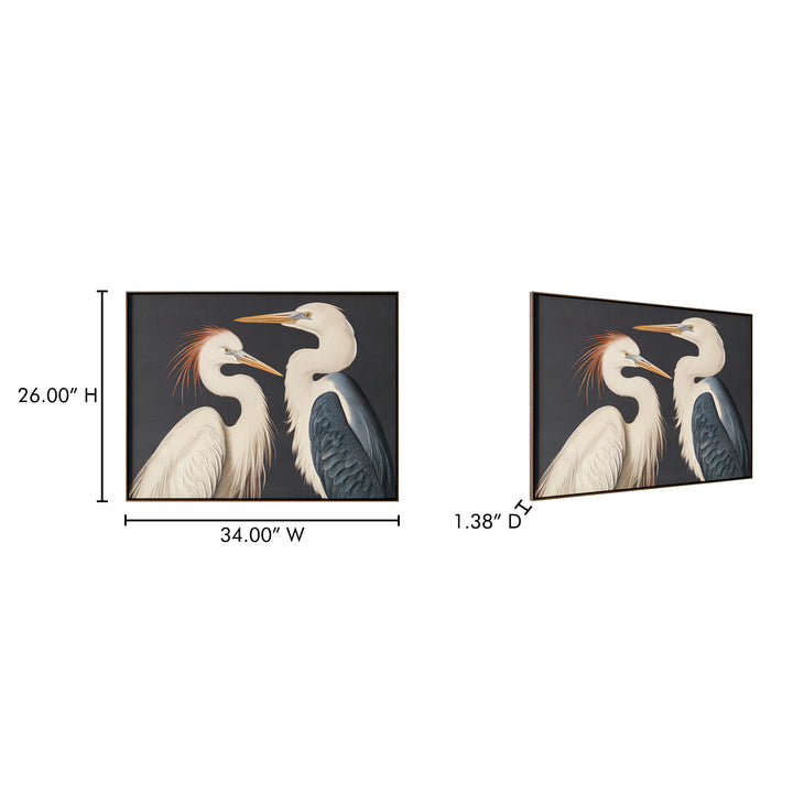 Timeless Artistry: Elegant Crane Duo Canvas