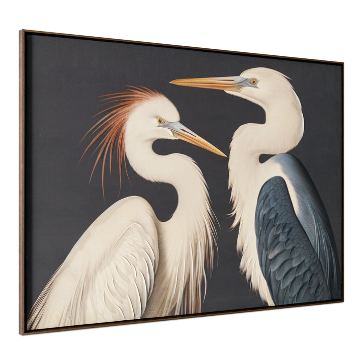 Timeless Artistry: Elegant Crane Duo Canvas