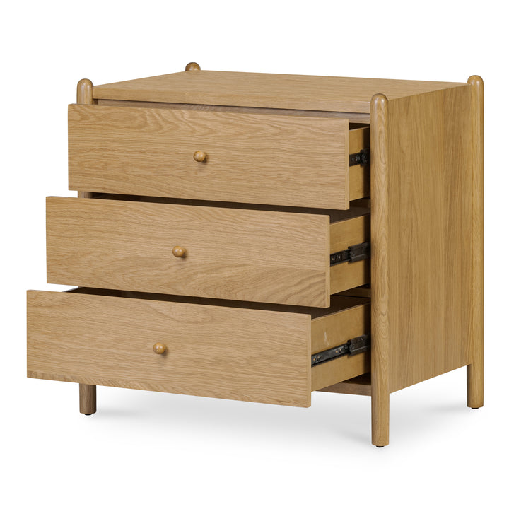 Whimsical Legged Night Stand with 3 Drawers