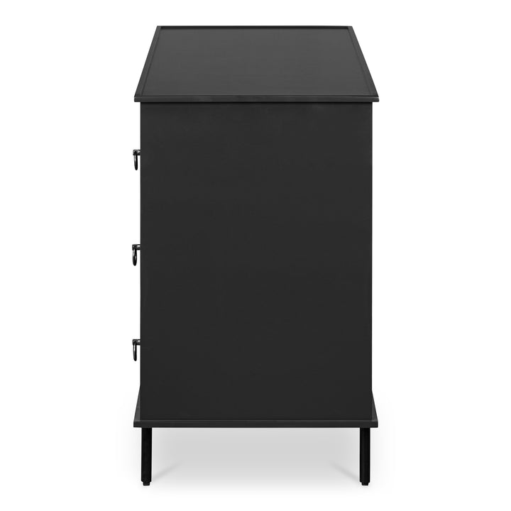 Modern Rustic 6-Drawer Chest with Embellished Handles