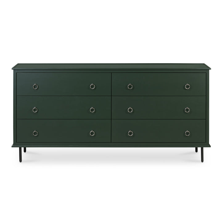 Modern Rustic 6-Drawer Chest with Embellished Handles