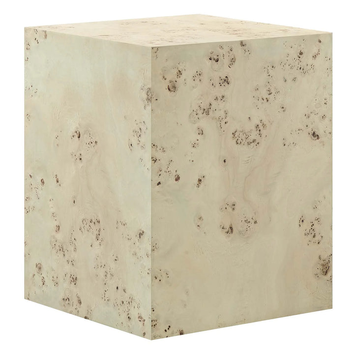 Burlin Square Side Table Bleached Burl