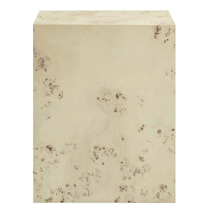 Burlin Square Side Table Bleached Burl