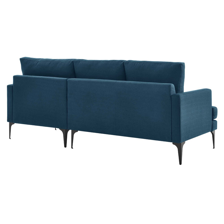 Everleigh Right-Facing Upholstered Fabric Sectional in Azure