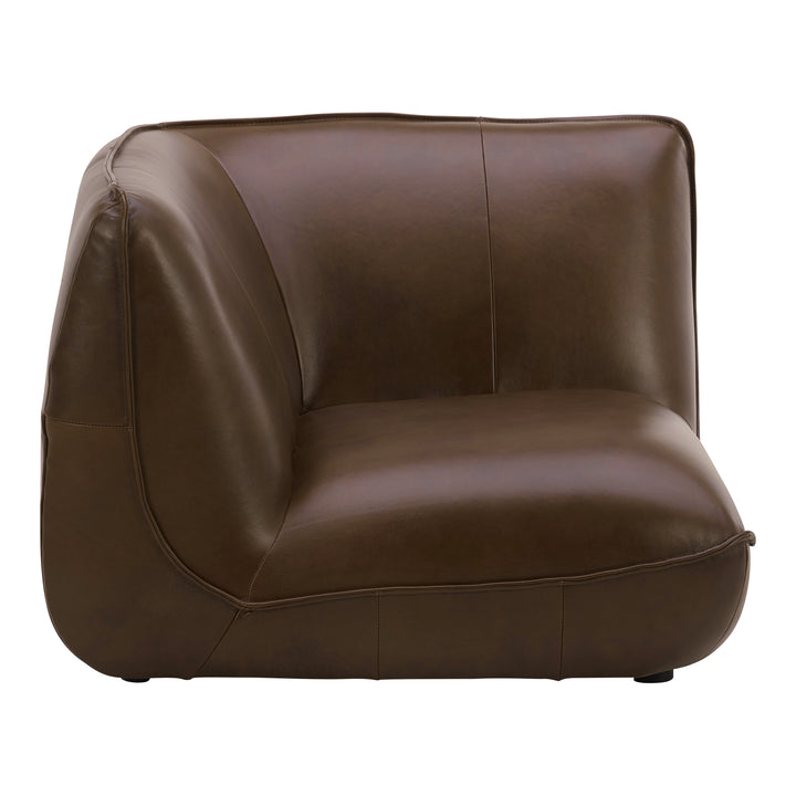 Space-Age Leather Lounger Corner Chair
