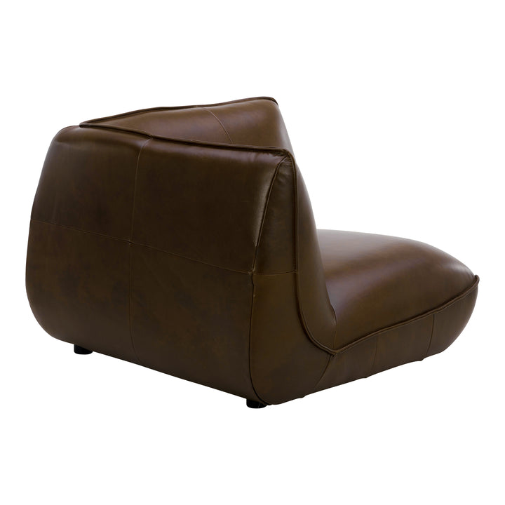 Space-Age Leather Lounger Corner Chair