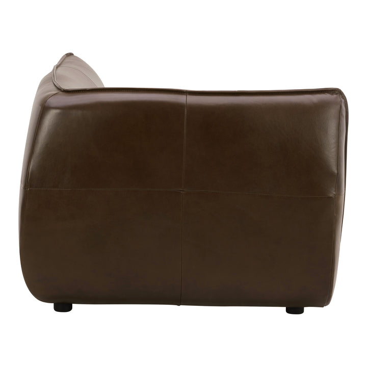 Space-Age Leather Lounger Corner Chair