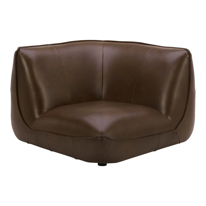 Space-Age Leather Lounger Corner Chair