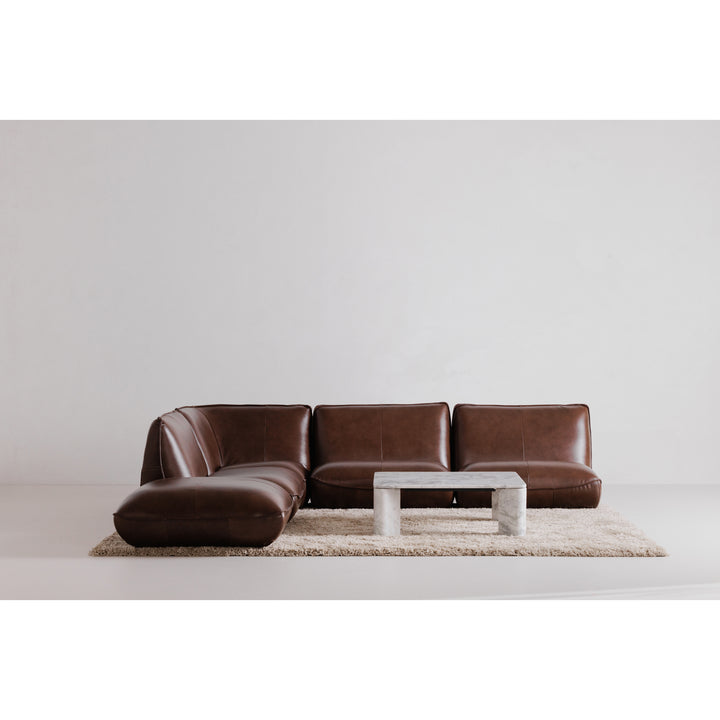 Space-Age Leather Lounger Corner Chair