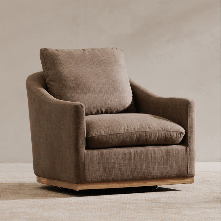 Linden swivel beige chair