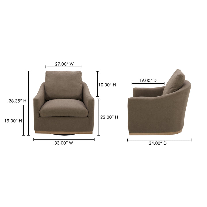 Linden swivel beige chair