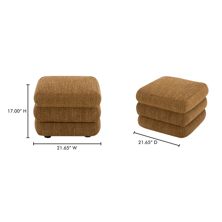 Retro-Chic Layered Stool - Textured Fabric