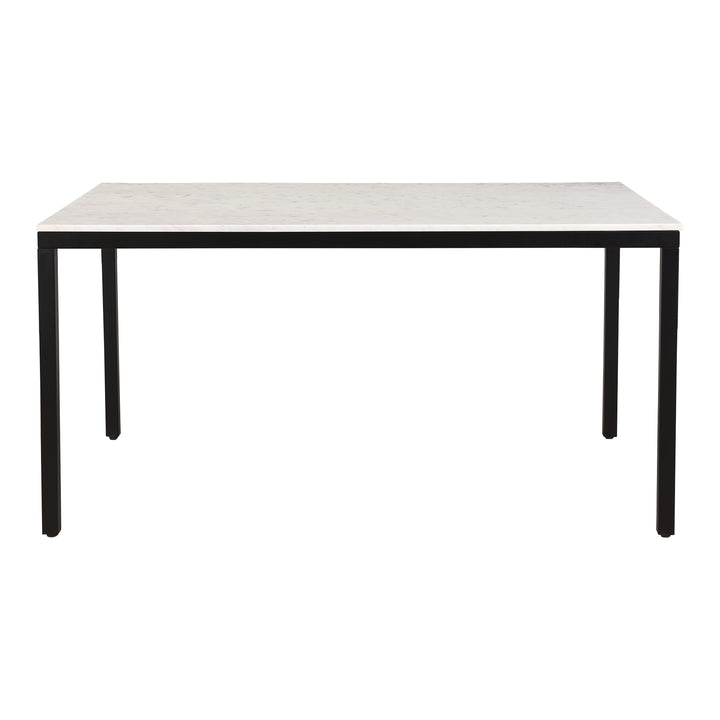 Modern Minimalist White Marble & Iron Dining Table