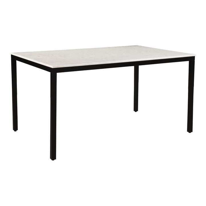 Modern Minimalist White Marble & Iron Dining Table