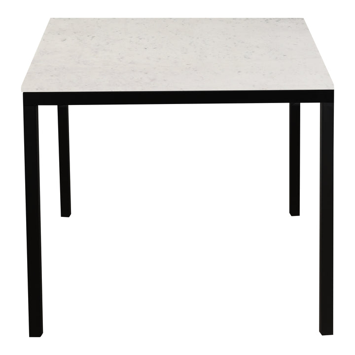 Modern Minimalist White Marble & Iron Dining Table