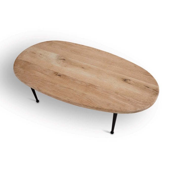 Streamlined Solid Oak & Metal X-Table