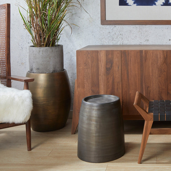 Industrial-Chic Zinc Finish Mini Table