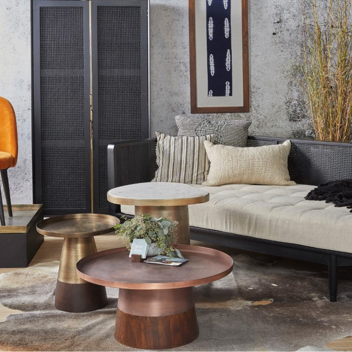 Timeless Charm Antique Copper Industrial Coffee Table