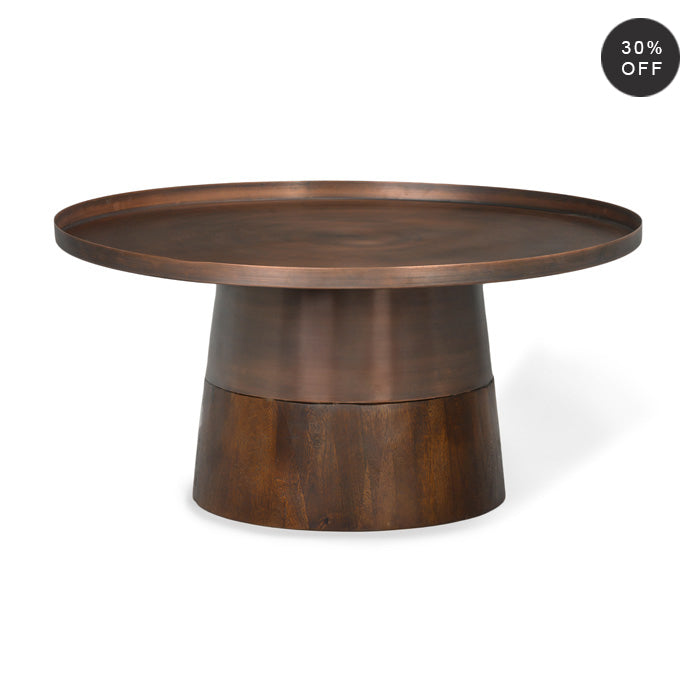 Timeless Charm Antique Copper Industrial Coffee Table