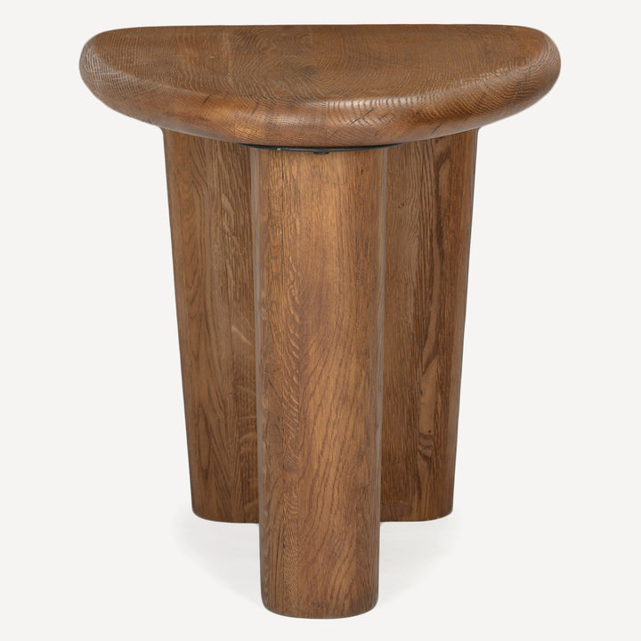 Eco-Chic Solid White Oak Sculpted Table - Toasted Brown