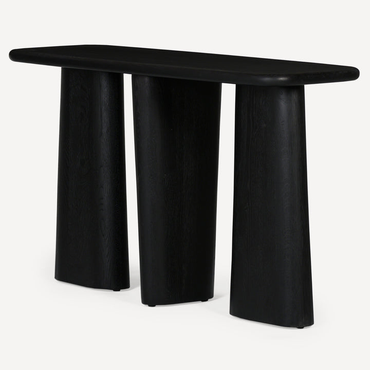 Eco-Modern Artisanal Oak Console Table - Graphite Finish