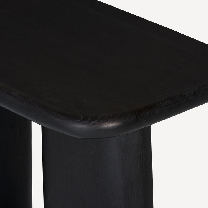 Eco-Modern Artisanal Oak Console Table - Graphite Finish