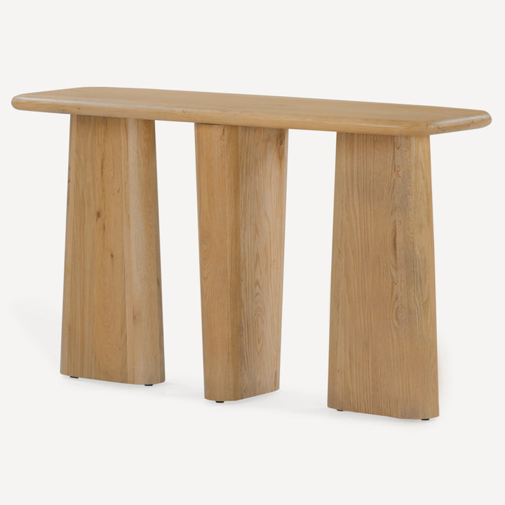 Eco-Chic Oak Sculpture Console Table