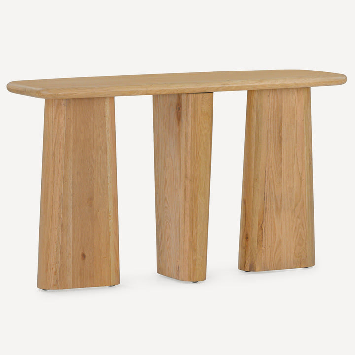 Eco-Chic Oak Sculpture Console Table