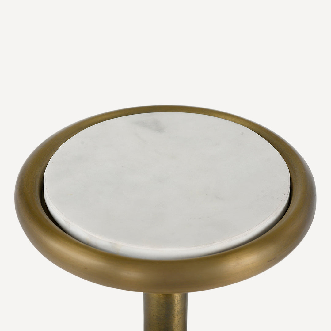 Marble Mixer Mini Bar Table - Brass