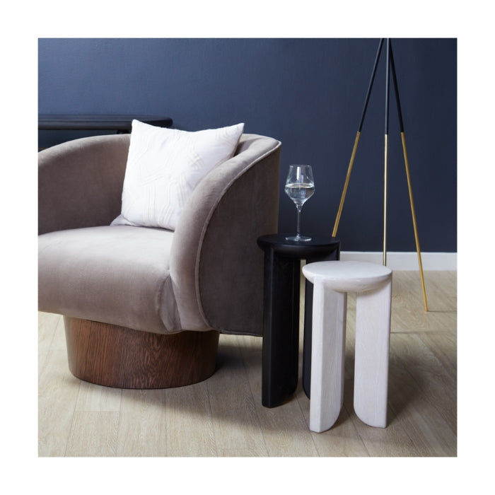 Streamlined Whitewash Oak Side Table