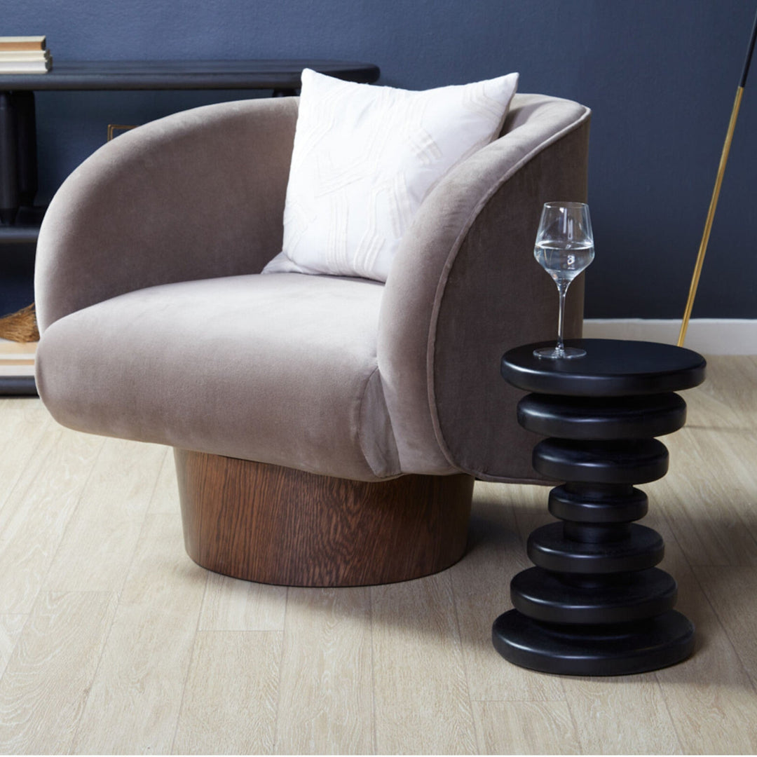 Circle Stack End Table - Ebony Hue
