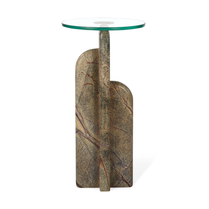 Stone Sculpture Cocktail Table - Emerald Green