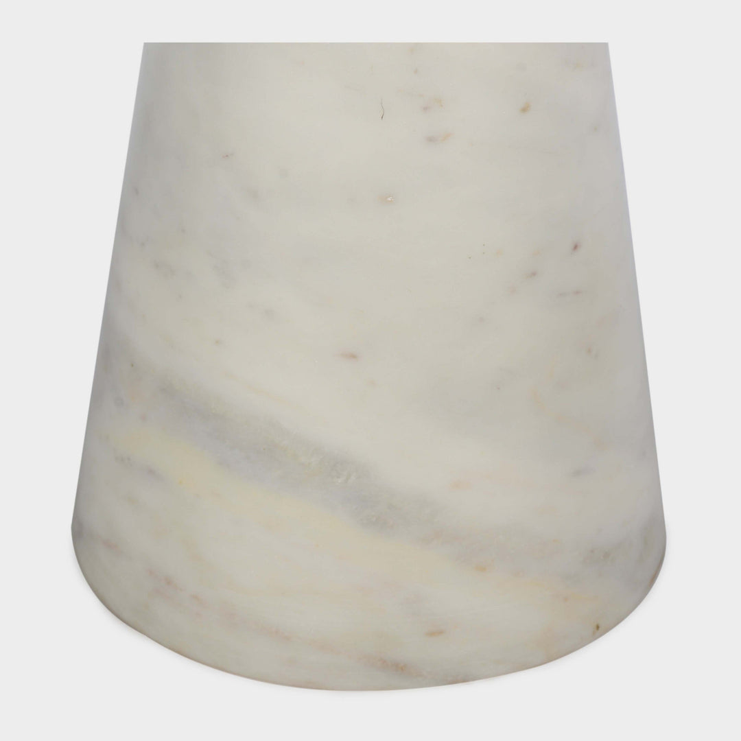 Duo Stone Artisan Accent Table - Ivory