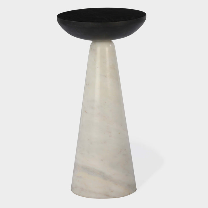 Duo Stone Artisan Accent Table - Ivory